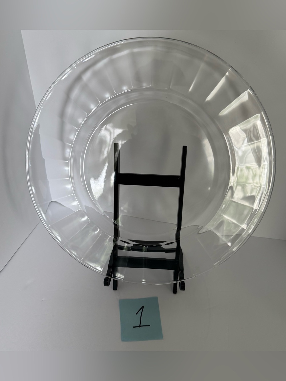 Vintage Heavy Glass Charger Serving Platter / Chop Plate 13.75 Inch Diameter #1